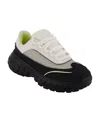 Dkny Men's Mixed Media Low Top Lightweight Sole Trekking Sneakers In White