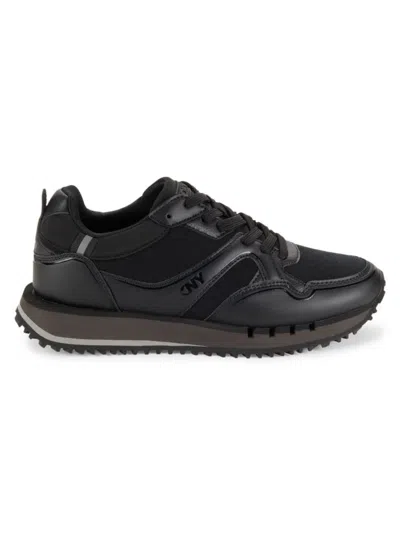 Dkny Men's Mixed Media Sneakers In Black