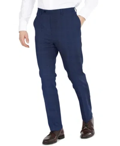 Dkny Men's Modern-fit Stretch Suit Separate Pants In Blue Plaid