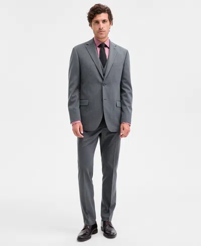 Dkny Men's Modern-fit Vested Nested Suit In Gray