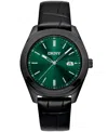 Dkny Men's Modernist Classics Black Leather Strap Watch, 40mm
