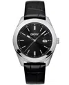Dkny Men's Modernist Classics Dark Blue Leather Strap Watch, 40mm