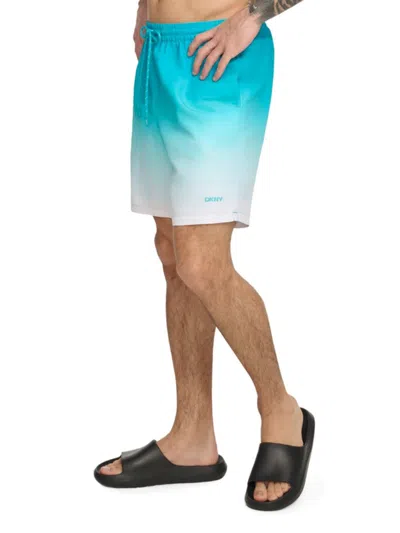 DKNY MEN'S OMBRÉ DRAWSTRING SWIM SHORTS