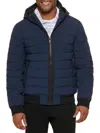 Dkny Zip Front Quilted Jacket In Blue