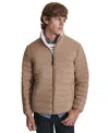 Dkny Men's Quilted Fleece-lined Full-zip Puffer Jacket In Tan