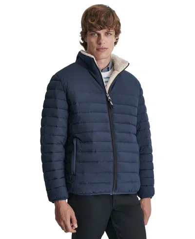 DKNY MEN'S QUILTED FLEECE-LINED FULL-ZIP PUFFER JACKET