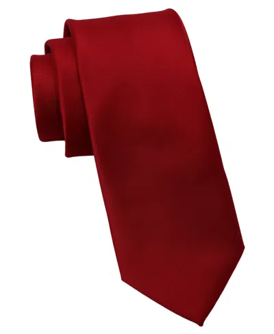 Dkny Men's Satin Solid 3" Tie In Burgundy