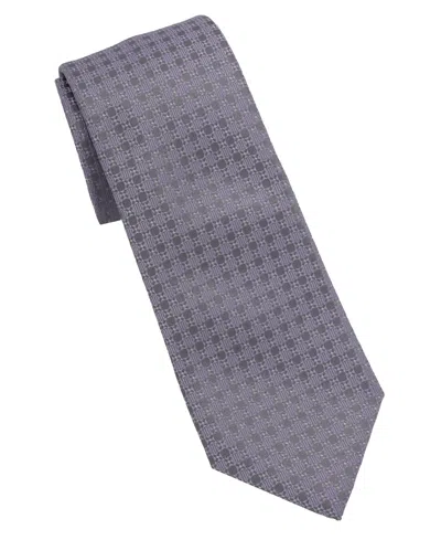 Dkny Men's Slim Design Geometric Neck Tie In Purple