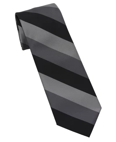Dkny Men's Slim Design Striped Neck Tie In Gray