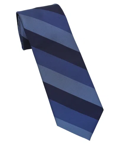 Dkny Men's Slim Design Striped Neck Tie In Navy