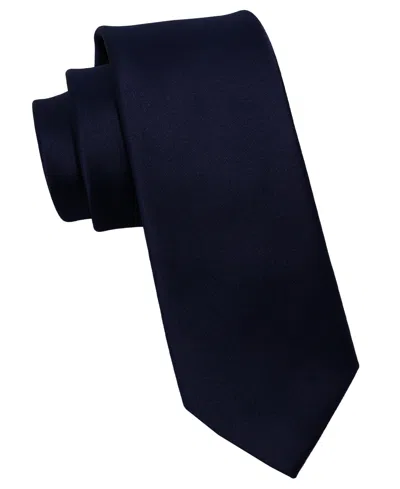 Dkny Men's Solid Satin Tie In Navy