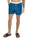 Dkny Men's Standard Fit Flat Front Swim Shorts In Poseidon
