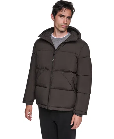 Dkny Men's Stretch Heavyweight Hooded Classic-fit Puffer Jacket In Multi