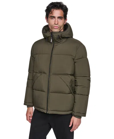 Dkny Men's Stretch Heavyweight Hooded Classic-fit Puffer Jacket In Multi