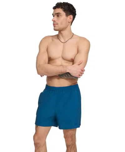 Dkny Men's Tonal Logo Stretch 5" Volley Shorts In Poseidon