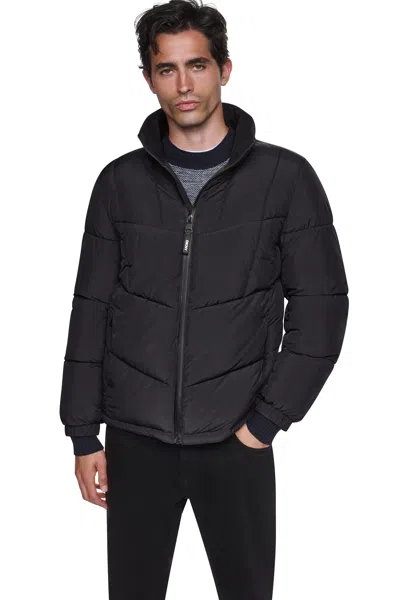 Dkny Men's Stretch Puffer Jacket In Black
