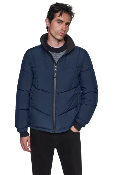 Dkny Men's Stretch Puffer Jacket In Blue