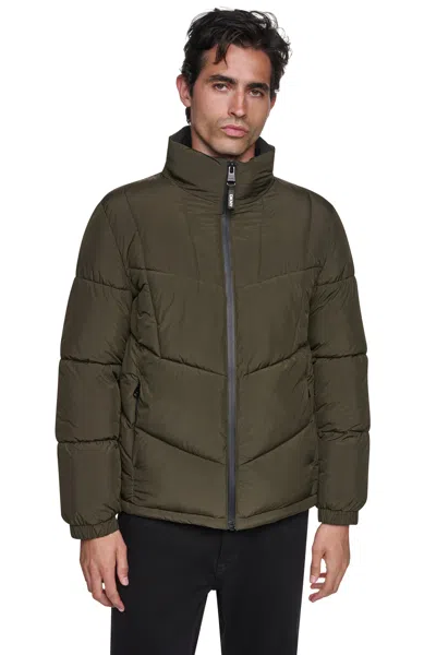 Dkny Stretch Puffer Jacket In Green