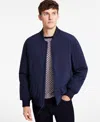 Dkny Men's Stretch Zip-front Zip-pocket Bomber Jacket In Navy