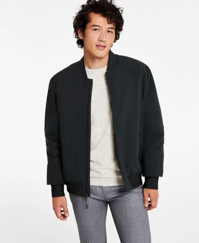 Dkny Men's Stretch Zip-front Zip-pocket Bomber Jacket In Olive