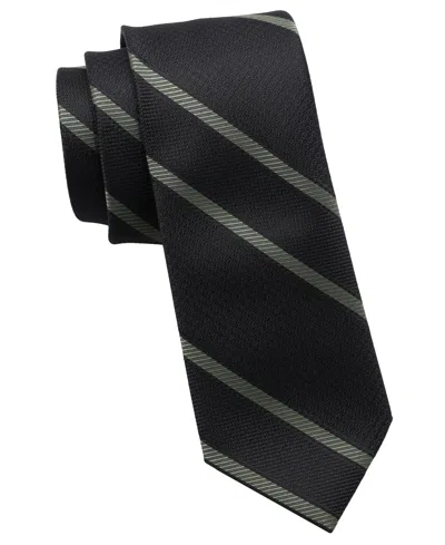 Dkny Men's Texture Stripe Slim Tie In Black