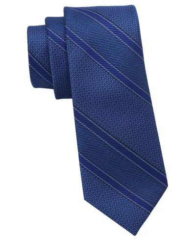 Dkny Men's Texture Stripe Slim Tie In Blue
