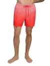 Dkny Men's Textured Ombre Drawstring Swim Shorts In Red