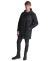 Dkny Logo Hooded Stadium Coat In Black
