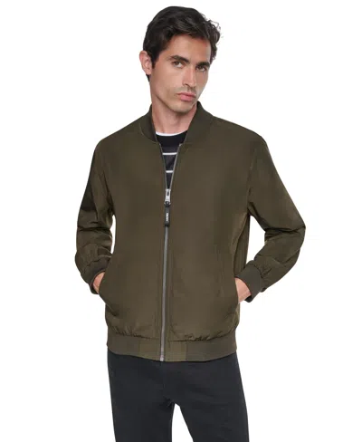Dkny Men's Twill Bomber Jacket In Green