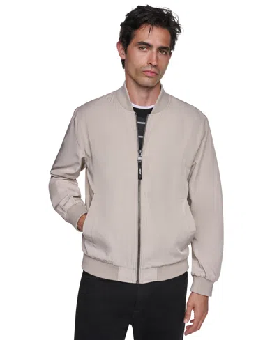 Dkny Men's Twill Bomber Jacket In Neutral
