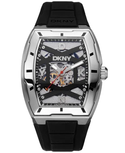 Dkny Men's Urban Automatic Black Silicone Strap Watch, 51mm