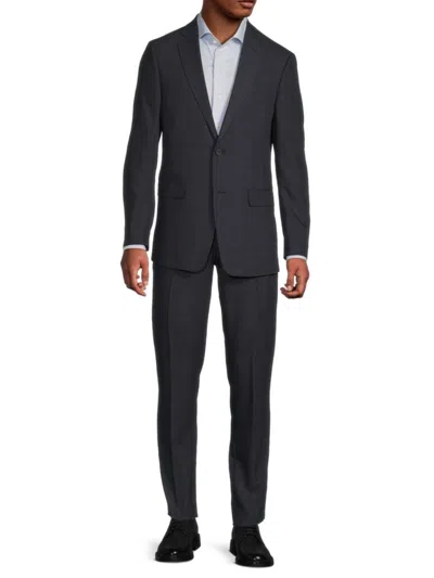 Dkny Men's Windowpane One-button Slim-fit Suit In Blue