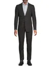 Dkny Men's Windowpane Slim-fit Two-button Suit In Black