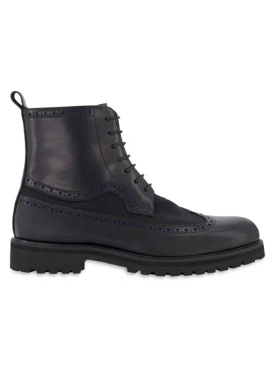 Dkny Men's Wingtip Mesh Combat Boots In Black