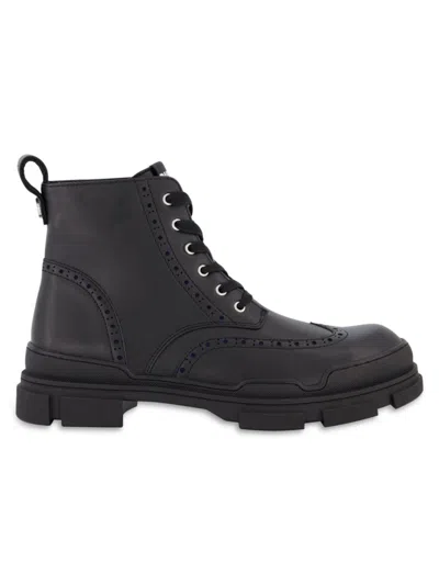Dkny Men's Wingtip Oxford Combat Boots In Black