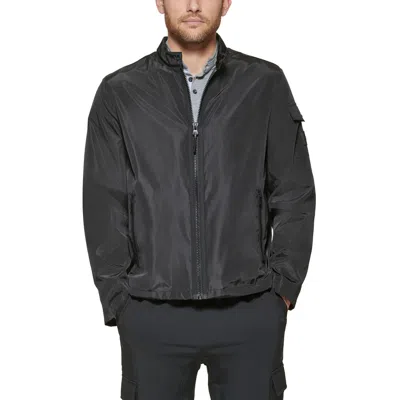 Dkny Mens Lightweight Polyester Windbreaker Jacket In Black