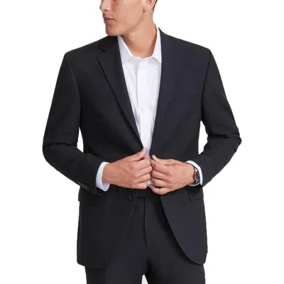 Dkny Mens Solid Polyester Two-button Suit In Black