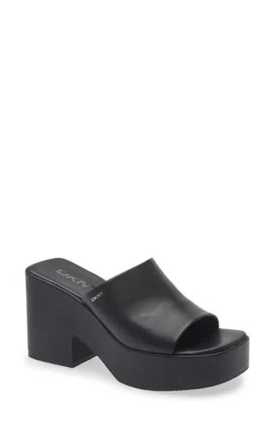 Dkny Mercades Platform Slide Sandal In Black