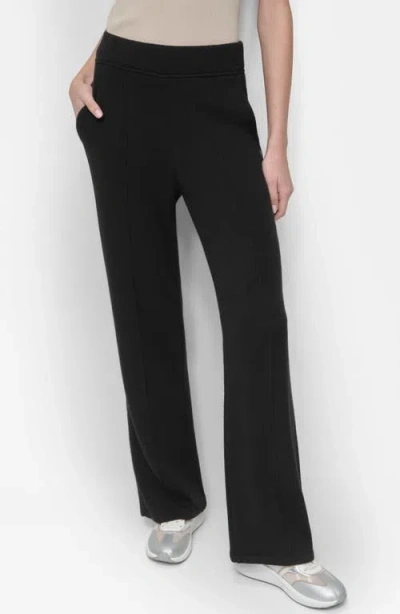 Dkny Mere Hacci Wide Leg Pants In Black