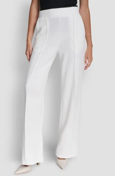 Dkny Mere Hacci Wide Leg Pants In White