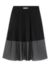 Dkny Mesh-overlay Skirt In Black