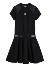 Dkny Mesh-panel A-line Dress In Black