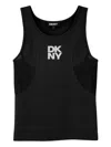 Dkny Mesh Panel Tank Top In Black