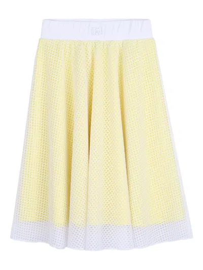 Dkny Kids' Mesh Skirt In Yellow
