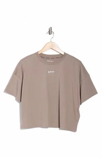 Dkny Metallic Bubble Logo Cotton T-shirt In Gray