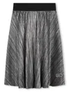Dkny Metallic-effect Skirt In Silver
