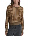 Dkny Transfer Stitch Sweater In Truffle/ Black