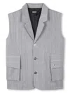 Dkny Metallic-thread Striped Vest In 灰色