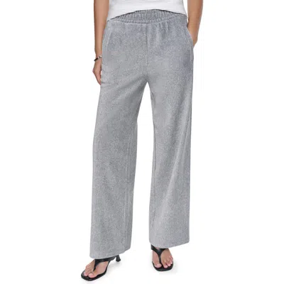 Dkny Metallic Velvet Wide Leg Pants In Gray