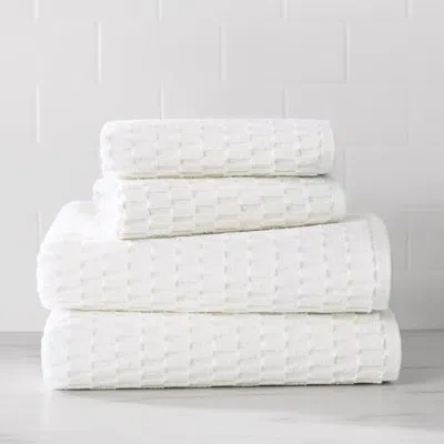 Dkny Metro Tile Quick Dry Bath And Hand Towel 4-piece Set In White